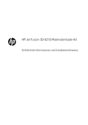 HP Jet Fusion 3D 4210 Einführende Informationen Und Installationshinweise