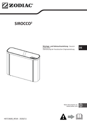 Zodiac Sirocco2 5T Montage- Und Gebrauchsanleitung