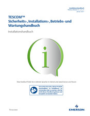Emerson TESCOM Sicherheits-, Installations-, Betriebs- Und Wartungshandbuch