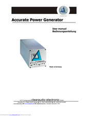 clearaudio electronic Accurate Power Generator Bedienungsanleitung