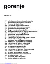 Gorenje DF 6110 SX Montage- Und Gebrauchsanweisung