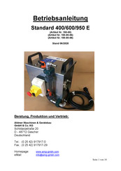 Ahlmer Maschinen & Gerätebau Standard 400 E Betriebsanleitung