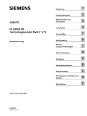 Siemens SITRANS TM FCT070 Betriebsanleitung