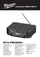 Milwaukee M18 PRCDAB+ Originalbetriebsanleitung