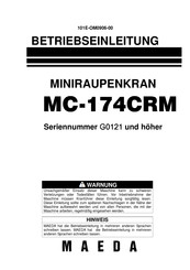 Maeda MC-174CRM Betriebsanleitung