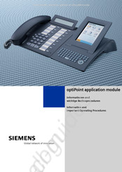 Siemens optiPoint Serie Informationen Und Wichtige Bedien Prozeduren