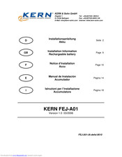 KERN FEJ-A01 Installationsanleitung