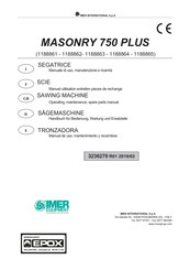 IMER MASONRY 750 PLUS Handbuch Für Bedienung, Wartung Und Ersatzteile