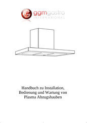 GGMgastro Plasma Handbuch Zu Installation, Bedienung Und Wartung