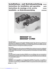BEKOMAT 21 Installation Und Betriebsanleitung