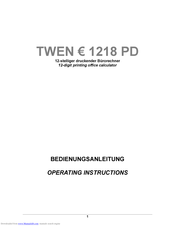 Triumph Adler TWEN 1218 PD Bedienungsanleitung