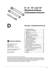 Franklin Electric 262 Serie Montage- Und Betriebsanleitung