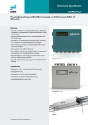 Flexim FLUXUS H721 Serie Technische Spezifikation