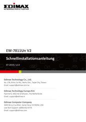 Edimax EW-7811Un V2 Schnellinstallationsanleitung