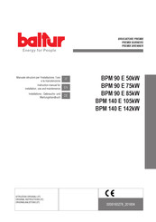 baltur PREMIX BPM 90 E 50kW Installations-, Gebrauchs- Und Wartungshandbuch