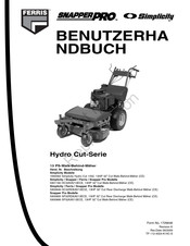 Briggs & Stratton Snapper Pro Hydro Cut SP32KAV13ECE Benutzerhandbuch