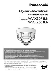 Panasonic WV-X2551LN Allgemeine Informationen