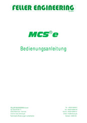 FELLER ENGINEERING MCSe Serie Bedienungsanleitung