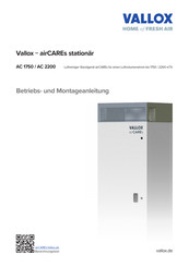 Vallox airCAREs mobile AC 650 Betriebs- Und Montageanleitung