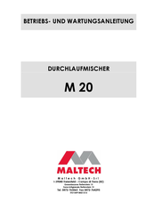 maltech M 20 Betriebs- Und Wartungsanleitung