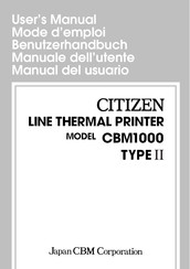 Japan CBM Corporation Citizen CBM-1000 II Serie Benutzerhandbuch