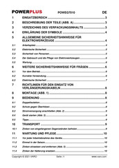 VARO Powerplus POWEG7010 Handbuch
