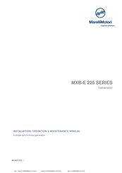 MarelliMotori MXB-E 225 Serie Installations-, Betriebs- Und Wartungsanleitung