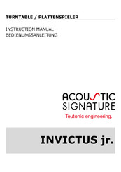 Acoustic Signature INVICTUS jr. Bedienungsanleitung