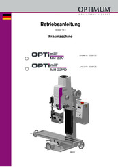 OPTIMUM Maschinen OPTImill MH22V Betriebsanleitung