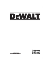 DeWalt D25405 Bersetzt Von Den Originalanweisungen
