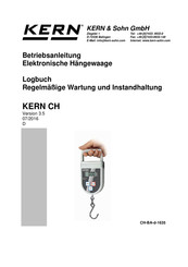 KERN CH50K100 Betriebsanleitung Logbuch Regelmäßige Wartung Und Instandhaltung