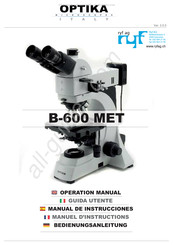 OPTIKA MICROSCOPES b-600 MET Bedienungsanleitung