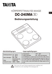 Tanita DC-240MA Bedienungsanleitung