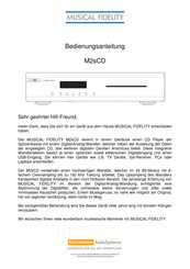Musical Fidelity M2sCD Bedienungsanleitung