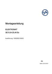 Gfa Elektromaten SE 9.24-25,40 Ex Montageanleitung