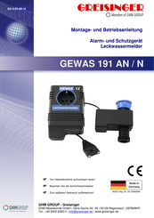 GREISINGER GEWAS 191 N Montage- Und Betriebsanleitung