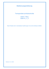 CODATEX Leser 8 7 2 Bedienungsanleitung