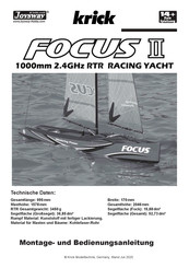 Krick Modelltechnik FOCUS II Racing Segelyacht RTR Montage- Und Bedienungsanleitung