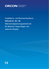 Orcon WTU-EC-E Installations- Und Benutzerhandbuch
