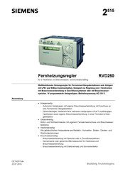 Siemens RVD260-A Bedienungsanleitung