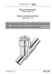 Gemü 560 Original Einbau- Und Montageanleitung