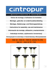 Cintropur NW 25 DUO TE-CTN Montage-, Bedienungs- Und Wartungsanleitung