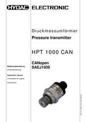 HYDAC ELECTRONIC HPT 1000 CAN Serie Bedienungsanleitung