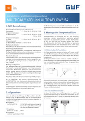 GWF MULTICAL 603 Installations- Und Bedienungsanleitungen