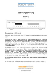 Musical Fidelity M3sCD Bedienungsanleitung