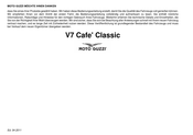 MOTO GUZZI V7 Cafe' Classic Bedienungsanleitung