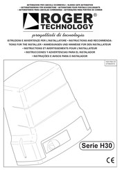 Roger Technology H30 Serie Anweisungen Und Hinweise Für Den Installateur