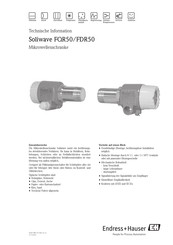 Endress+Hauser Soliwave FDR50 Technische Information