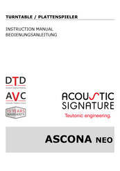 Acoustic Signature Ascona Neo Bedienungsanleitung