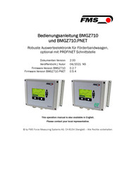 FMS BMGZ700-Serie Bedienungsanleitung